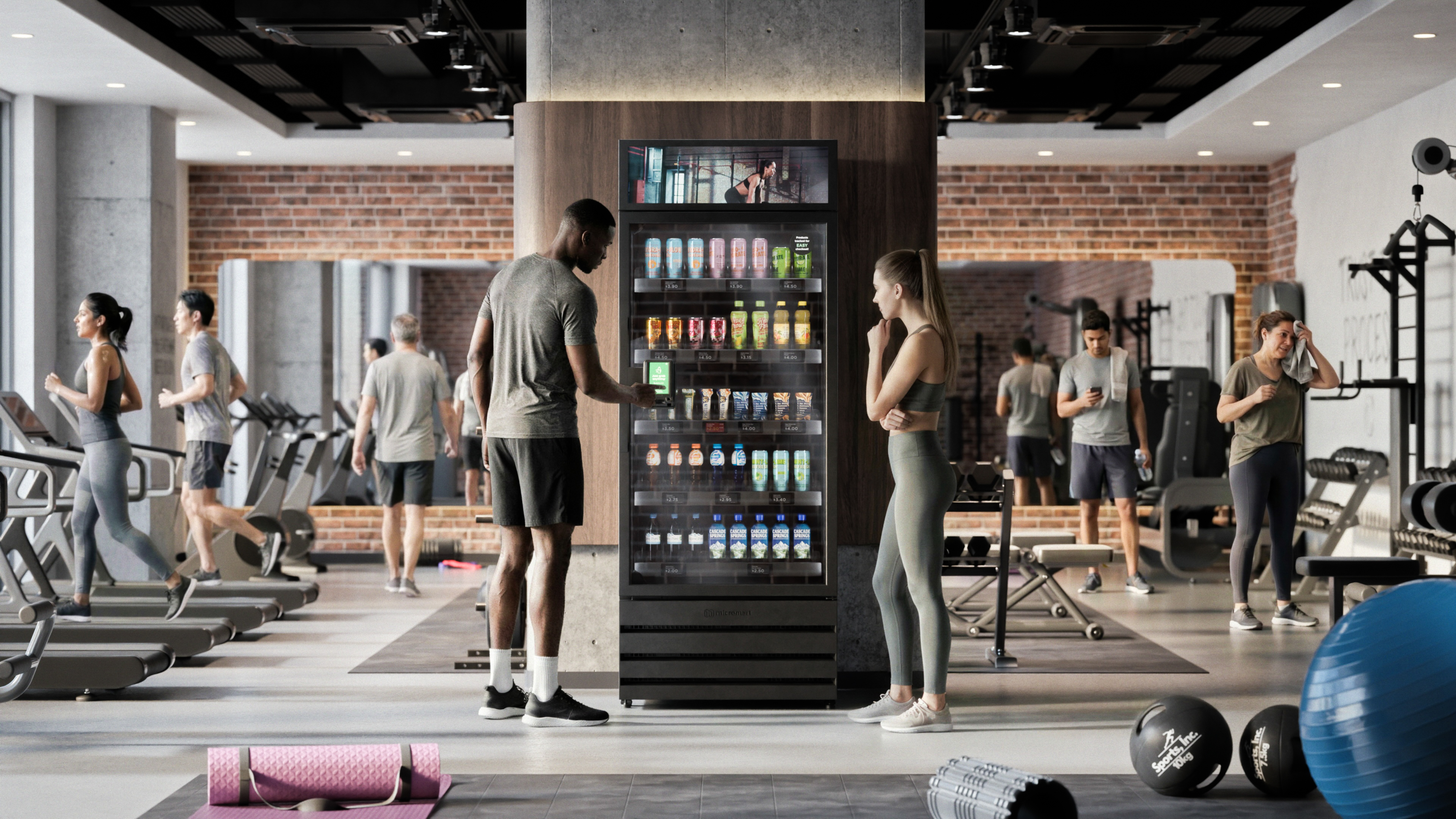 AI cooler in a fitness center